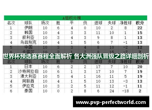 世界杯预选赛赛程全面解析 各大洲强队晋级之路详细剖析